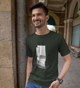 Real Talk Real Walk by Green Urban Vibes: Front Printed Oversized Round Neck Tee - Men's Street Style