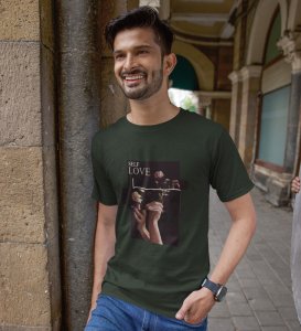 Pride, City Chic: Explore Fashion with Green Oversized Round Neck T-Shirt for Men