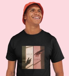 Amour Propre by Black Signature Style: Front Printed Men's Oversized Tee - A Modern Statement