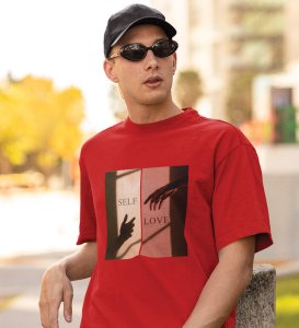 Amour Propre by Red Signature Style: Front Printed Men's Oversized Tee - A Modern Statement