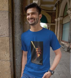 Illumination, A Casual Cool: Elevate Your Look with Blue Trendy Front Print Round Neck Tee