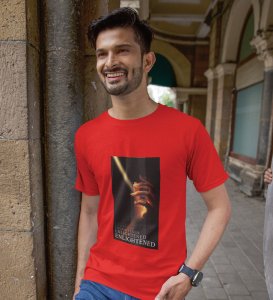 Illumination, A Casual Cool: Elevate Your Look with Red Trendy Front Print Round Neck Tee