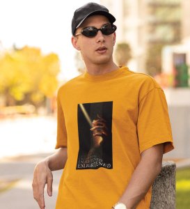 Illumination, A Casual Cool: Elevate Your Look with Yellow Trendy Front Print Round Neck Tee