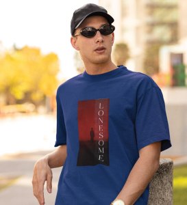 Solitary, Blue Urban Explorer: Stay on Trend with Front Printed Round Neck Tee