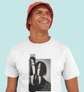 No Love No Hope, Statement Piece: White Stylish Front Graphic Oversized Tee for Men