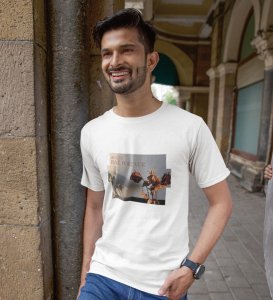 Beauty Decays, White Trendsetter Series: Men's Oversized Tee with Front Print Appeal