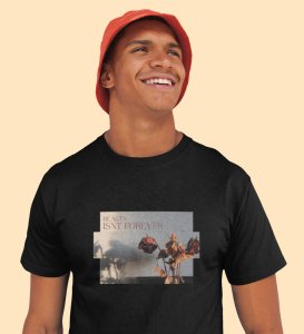 Beauty Decays, Black Trendsetter Series: Men's Oversized Tee with Front Print Appeal
