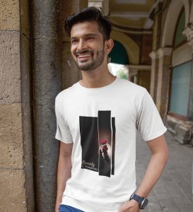 Mirage, City Lights: White Front Printed Round Neck Tee - A Fashion Essential for Men