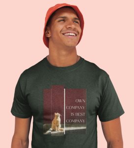 Vibe Alone, Street Couture: Green Men's Oversized Tee with Eye-Catching Front Graphic