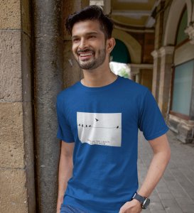 Fly High, Casual Elegance: Elevate Your Style with Blue Trendy Front Print Tee