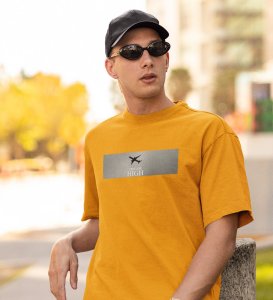 Luxor Route, Graphic Revolution: Yellow Trendy Front Printed Tee - Men's Style Redefined