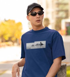 Self-Care, Fashion Fusion: Explore Blue Front Printed Round Neck Tee - Men's Edition