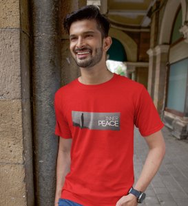 Serenity, Red Signature Series: Front Graphic Oversized Tee for Men - Unleash Style