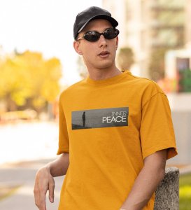 Serenity, Yellow Signature Series: Front Graphic Oversized Tee for Men - Unleash Style