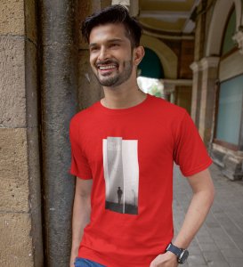 Soltitude, Red Bold & Beyond: Front Printed Oversized Tee - Men's Streetwear Upgrade