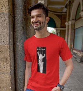 Innovation, Red Street Swagger: Men's Oversized Tee featuring Front Print Detail