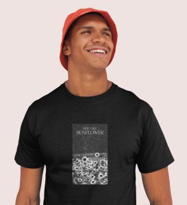 Wildflower, Casual Revolution: Unleash Style with Black Trendy Front Print Tee for Men