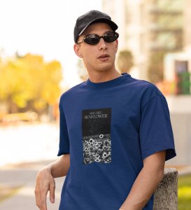 Wildflower, Casual Revolution: Unleash Style with Blue Trendy Front Print Tee for Men