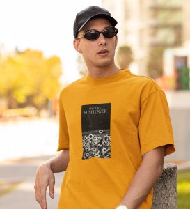 Wildflower, Casual Revolution: Unleash Style with Yellow Trendy Front Print Tee for Men