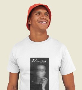 Hazardous Mind, White Express Yourself: Trendy Front Printed Round Neck Tee - Men's Edition