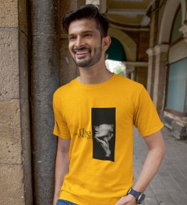 Silent Truth, Street Icon: Yellow Men's Oversized Tee with Captivating Front Print