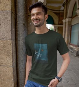 Blur Nights, Green Street Symphony: Front Printed Men's Oversized Tee - Urban Elegance