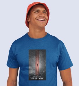 Epitome Freedom, Blue Culture Catalyst: Front Graphic Oversized Tee for Men - Unleash Cool