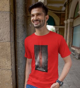 Epitome Freedom, Red Culture Catalyst: Front Graphic Oversized Tee for Men - Unleash Cool
