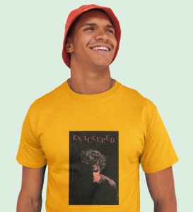 Conquered, Street Artistry: Yellow Trendy Front Graphic Oversized Tee - Men's Edition
