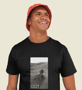 Unvigilant,City Pulse Chronicles: Black Men's Trendy Front Print Tee - Streetwear Defined