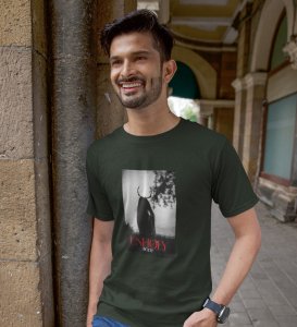 Devil's Body, Street Fusion: Green Trendy Front Print Round Neck T-Shirt - Men's Edition