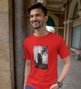 Devil's Body, Street Fusion: Red Trendy Front Print Round Neck T-Shirt - Men's Edition