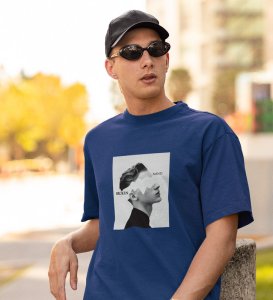 Agony Of Mind,Blue Street Vibe: Front Printed Round Neck Tee - Men's Urban Statement
