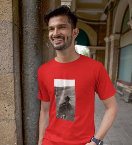 Unvigilant,City Pulse Chronicles: Red Men's Trendy Front Print Tee - Streetwear Defined