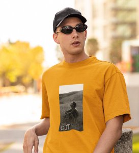 Unvigilant,City Pulse Chronicles: Yellow Men's Trendy Front Print Tee - Streetwear Defined