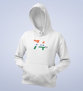 Excellent 74 Years White Printed Most Unique Hoodies For Men Boys