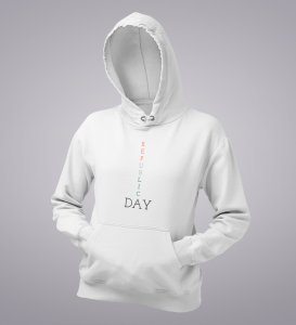 Patriotic Republic Day White Men Printed Round Neck Hoodies