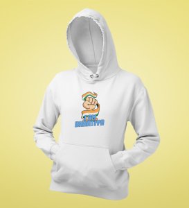 Proud Indian White Printed Hoodies For Mens Boys Round Neck Hoodies