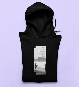Real Talk Real Walk byBlack Urban Vibes: Front Printed Oversized Round Neck Hoodies - Men's Street Style