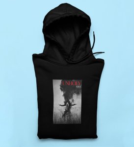 Godless Soul Bold Impressions:Black Men's Trendy Front Graphic Hoodies with Round Neck