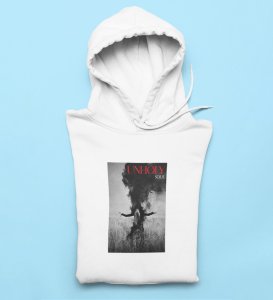 Godless Soul Bold Impressions:White Men's Trendy Front Graphic Hoodie with Round Neck