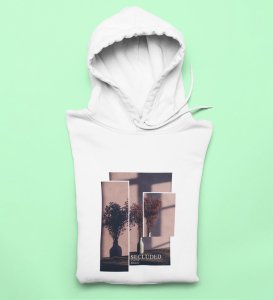 Hidden Beauty Graphic Edge: Stand Out inWhite Trendy Front Printed Round Neck Hoodies