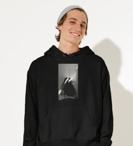 Visual Artistry, A Modern Maverick:Black Men's Hoodies with Eye-Catching Front Print