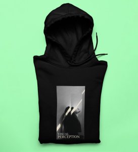 Visual Artistry, A Modern Maverick:Black Men's Hoodies with Eye-Catching Front Print