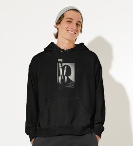 No Love No Hope, Statement Piece:Black Stylish Front Graphic Hoodies for Men