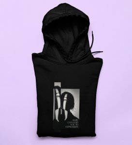 No Love No Hope, Statement Piece:Black Stylish Front Graphic Hoodies for Men