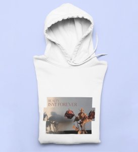 Beauty Decays,White Trendsetter Series: Men's Oversized Hoodie with Front Print Appeal