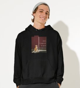 Vibe Alone, Street Couture:Black Men's Hoodies with Eye-Catching Front Graphic