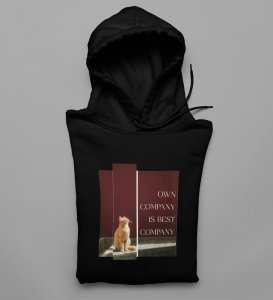 Vibe Alone, Street Couture:Black Men's Hoodies with Eye-Catching Front Graphic