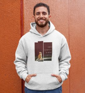 Vibe Alone, Street Couture:White Men's Oversized Hoodie with Eye-Catching Front Graphic